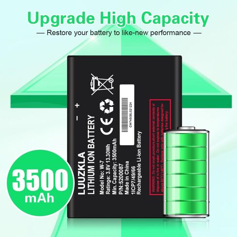 بطارية PS5/LIP1708 بقدرة 7200 مللي أمبير في الساعة (عبوتان)، (ترقية جديدة لعام 2024) بديلة لجهاز PS5 PlayStation 5 وحدة التحكم المزدوجة CFI-ZCT1W-0 خدمة لمدة 24 شهرًا in Saudi Arabia