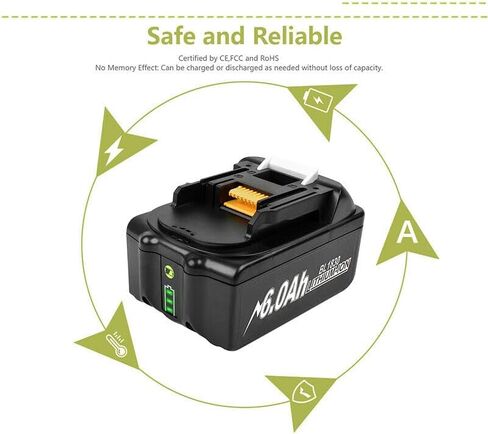 6.0Ah Replacement Battery for Makita BCS550 BDA350 BFR550 BFR750 BFS450 BFS451 BGA402 BGA452 BGD800 BGD801 in Kuwait