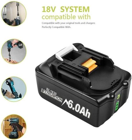 6.0Ah Replacement Battery for Makita BCS550 BDA350 BFR550 BFR750 BFS450 BFS451 BGA402 BGA452 BGD800 BGD801 in Kuwait