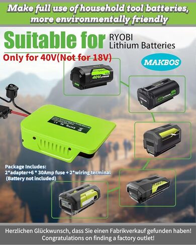 2 Packs 40V Battery Adapter for RYOBI,DC 40V to 12V Step Down Converter Adapter for Ryobi 40V Li-ion Battery DIY for Power Wheels Adapter Automatic Buck Boost Voltage Regulator for DIY RC Toy Car in Kuwait