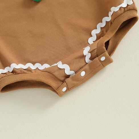 Newborn Baby Boy Girl Christmas Outfit Gingerbread Man Onesie Sweatshirt Bubble Romper Bodysuit Infant Xmas Clothes in Saudi Arabia