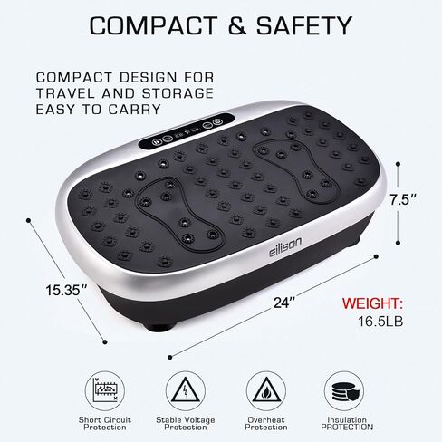 EILISON Fitpro Vibration Plate Exercise Machine - Whole Body Workout Vibration Fitness Platform w/Loop Bands - Lymphatic Drainage Machine for Shaping,Toning, Wellness, Recovery(Fitpro Purple) in Saudi Arabia
