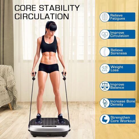 EILISON Fitpro Vibration Plate Exercise Machine - Whole Body Workout Vibration Fitness Platform w/Loop Bands - Lymphatic Drainage Machine for Shaping,Toning, Wellness, Recovery(Fitpro Purple) in Saudi Arabia