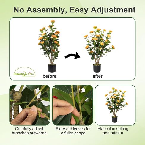 38" Artificial Camellia Tree 2 Packs, Faux Camellia Plant in Pebbles Pot with Red Flowers, Greenery Camellia Tree for Spring Home Front Door Outdoor Indoor Decoration, Red in Saudi Arabia