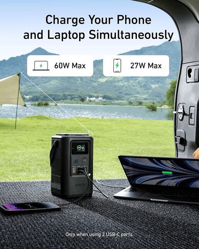 محطة باور بانك Anker SOLIX C300 DC، خارجية 288 وات في الساعة (90,000 مللي أمبير في الساعة)، محطة طاقة محمولة لأجهزة متعددة، بطارية LiFePO4، مولد شمسي 300 وات، للتخييم والسفر وحالات الطوارئ in Saudi Arabia