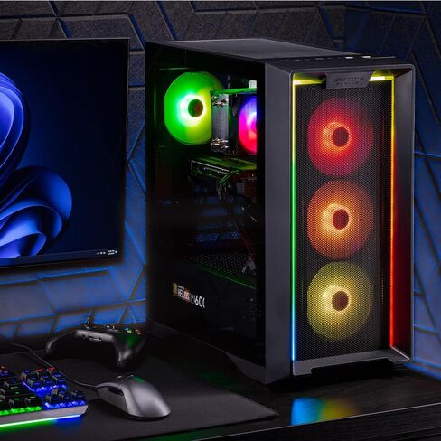 كمبيوتر سطح المكتب Skytech King 95 للألعاب، Ryzen 7 7700X 4.5 جيجا هرتز (5.4 جيجا هرتز Turbo Boost)، NVIDIA RTX 4070 Ti Super 16 جيجا GDDR6X، 1 تيرابايت Gen4 SSD، 32 جيجا DDR5 RAM 5600 RGB، 750 واط Gold PSU، ARGB AIO، Wi-Fi، Win 11 بيت in Kuwait