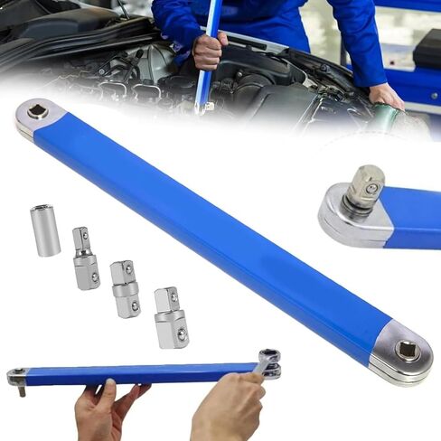 Ratchet Torque Extension Wrench Mechanical , Workshop Automotive Garage Tools Car Spanner Mixed Dynamics Hand Tools,15 Inch Multifunctional Extension Wrench with 1/4", 3/8", 1/2" Square Drive Adapter in Saudi Arabia
