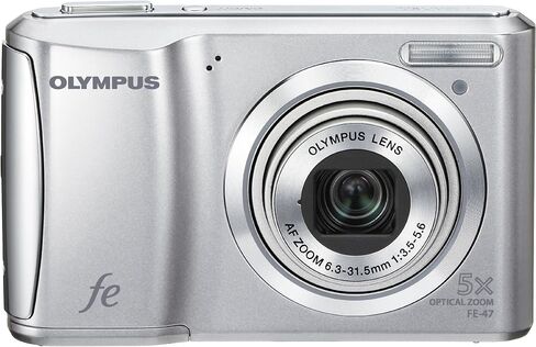 كاميرا رقمية OM SYSTEM OLYMPUS FE-47 بدقة 14 ميجابكسل مع تكبير بصري 5x وشاشة LCD مقاس 2.7 بوصة (فضي) (متجددة) in Saudi Arabia