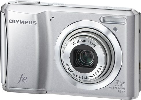 كاميرا رقمية OM SYSTEM OLYMPUS FE-47 بدقة 14 ميجابكسل مع تكبير بصري 5x وشاشة LCD مقاس 2.7 بوصة (فضي) (متجددة) in Saudi Arabia