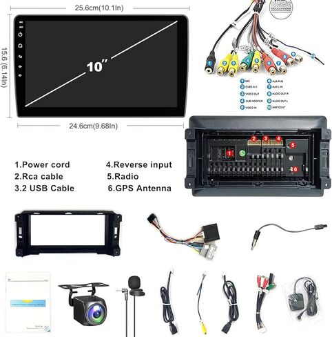راديو سيارة 4G+64G لسيارة Dodge RAM 1500 2500 3500 2009 2010 2011 2012، Android 12 Dodge RAM ستيريو مع شاشة لمس 10 بوصة تدعم CarPlay اللاسلكي/Android Auto/GPS Navi/Bluetooth/الكاميرا الخلفية/راديو FM in Kuwait