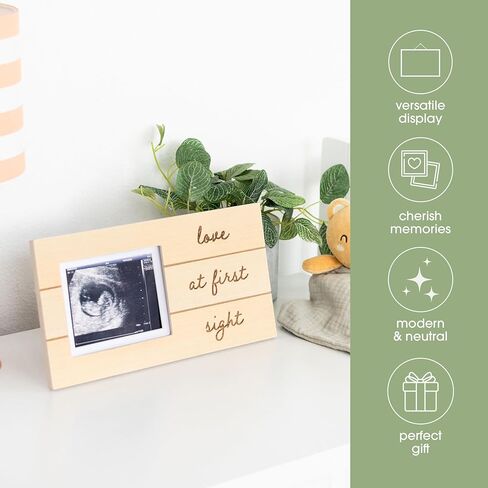 إطار صورة خشبي للوحة السونوجرام من بيرهيد لاف من أول نظرة، إطار إعلان الحمل بالموجات فوق الصوتية، ديكور مثالي لغرف الأطفال وهدية لعيد الأم، استحمام الطفل، الأم الجديدة والمتوقعة in Kuwait