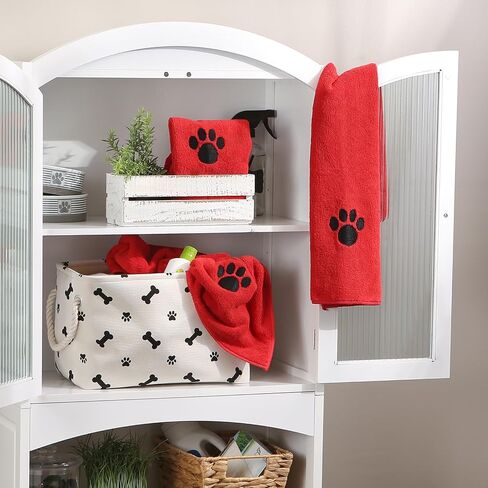 Bone Dry Pet Grooming, Embroidered Microfiber Towel Drying Collection, 15x30, Raspberry Sorbet in Saudi Arabia
