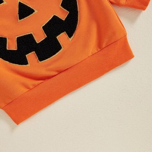 Toddler Baby Boy Girl Halloween Outfit Pumpkin Sweatshirts Long Sleeve Letter Print Shirt Sweater Tops Fall Clothes in Kuwait