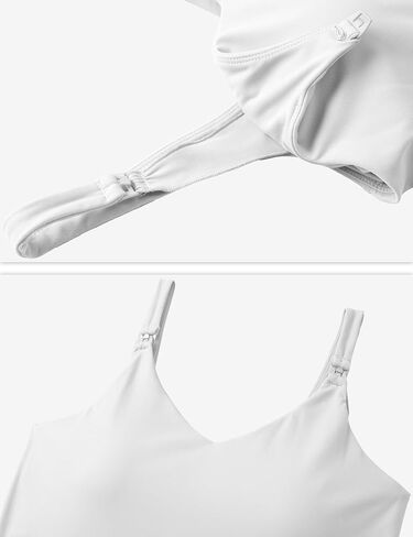 V VOCNI Women's Nursing Tank Tops for Breastfeeding Longline Sports Bras | One Hand Clip Access, Built in Bra Breastfeeding Tops, Workout Crop Top, Maternity Bras for Pregnancy, Daily Nursing Pumping in Saudi Arabia