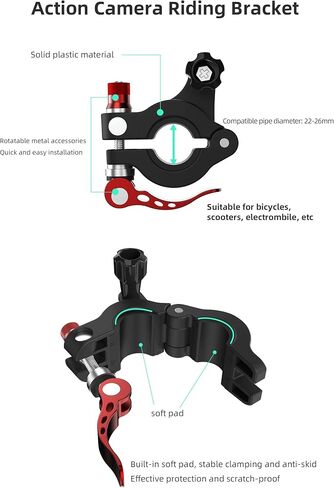مشبك دعامة لركوب الدراجات من BTG لوحدة التحكم الذكية DJI RC Pro/DJI لـ DJI Mavic 3 Pro/Mavic Air 2s متوافق مع OSMO Action 4 3 Insta360 GoPro حامل كاميرا على الدراجة in Saudi Arabia