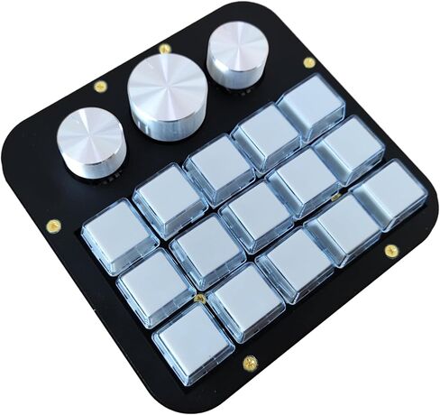 15 Key Macro Programmable Keyboard,Macro Mechanical Gaming ,Custom Knob KeyPad, Hotswap Blue Switch Gaming Keyboard,USB C Wired 15 Key Keyboard with Software For Win ,Mac OS (Black&RGB&Copper Plate) in Saudi Arabia