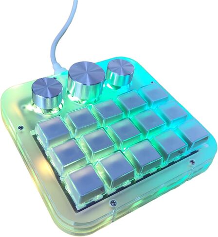 15 Key Macro Programmable Keyboard,Macro Mechanical Gaming ,Custom Knob KeyPad, Hotswap Blue Switch Gaming Keyboard,USB C Wired 15 Key Keyboard with Software For Win ,Mac OS (Black&RGB&Copper Plate) in Saudi Arabia