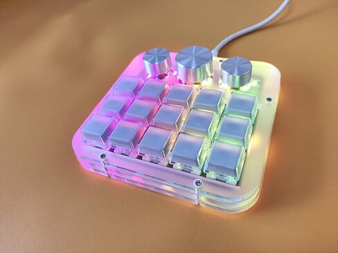 15 Key Macro Programmable Keyboard,Macro Mechanical Gaming ,Custom Knob KeyPad, Hotswap Blue Switch Gaming Keyboard,USB C Wired 15 Key Keyboard with Software For Win ,Mac OS (Black&RGB&Copper Plate) in Saudi Arabia