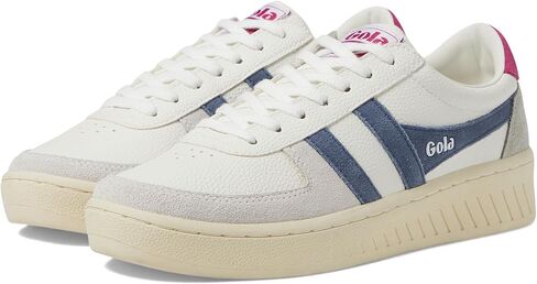 Gola Women's Grandslam Trident Sneaker, White/Moonlight/Hot Fuchsia, 8.5 in Saudi Arabia