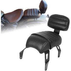 Motorcycle Passenger Seat with Backrest for Indian Bobber, Flat Rear Seat Cushion Backrest for Indian Scout Bobber Sixty Twenty (2018-2024)