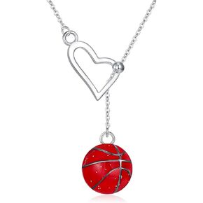 YFN Football Gift Sterling Silver Football Y-Necklace Football Pendant Sport Jewelry for Women