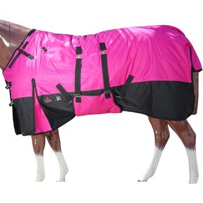 HILASON 600D Winter Waterproof Poly Horse Blanket Belly Wrap Pink - 72 Inches | Horse Blanket | Horse Blankets for Winter Waterproof | Horse Turnout Blanket | Horse Turnout