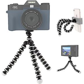 10‘’ Tripod for Action Camera Octopus Flexible Tripod Camera with 1/4" Screw, Quick Release Plate for GoPro Cameras, SLR, DSLR, Travel Photography, Vlogging, Live Streaming