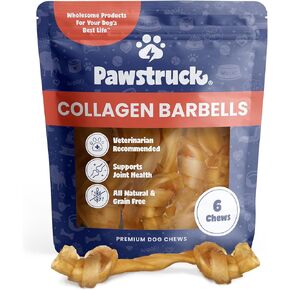 Pawstruck Natural Large Collagen Stick Springs for Dogs - Vet-Approved Long Lasting Alternative to Traditional Rawhide & Bully Sticks - High Protein Dental Treat w/Glucosamine & Chondroitin - 4 Pack