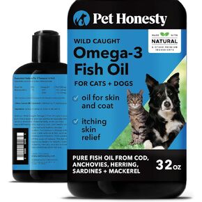 Pet Honesty Omega SkinHealth Chews for Dogs - Omega 3 Fish Oil - Krill, Spirulina, Omega-3s, Alaskan for Healthy Skin & Coat, Helps Itchy Skin, Dog Allergies, May Reduce Normal Shedding - (90 Count)
