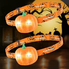 EverBrite Halloween Bat Headlamps Halloween Gifts, 5 Pack Head Lamps with Warm/Red/Strobe 3 Modes, Headlights for Halloween Party and Decorations