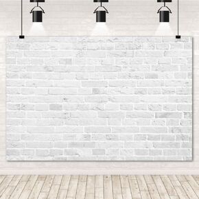White Brick Wall Backdrop 10x8ft Rustic Vintage White Brick Photo Backdrop Baby Shower Wedding Birthday Party Photography Background Decorations Banner Photo Shoot Props