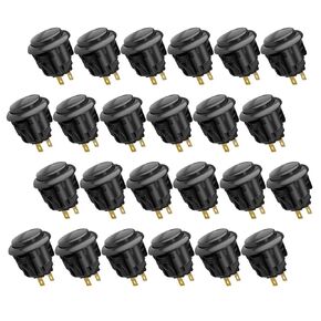 QANBA D-lite Arcade Button Original Buttons Snap-in Joystick Arcade Buttons for DIY Arcade Machines 30mm Push Button Switch(Boxed(30mm Black（DL04) 24 Pcs)