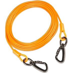 Cwlovys Dog Runner Tie Out Cable for Pet Dogs Up to 250 Pounds, 10ft 20ft 30ft 50ft Dog Lead Line with Heavy Duty Metal Swivel Hooks for Outdoor Yard, Camping, Park (10ft 250lbs, Orange)