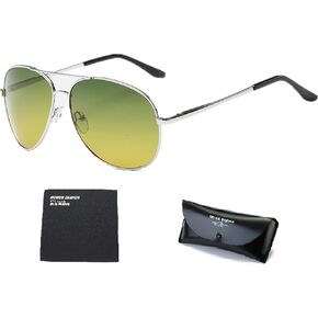 Night Vision Glasses for Men Women Polarized UV400 Aviator Anti Glare Yellow Safety Night View Driving Eyewear