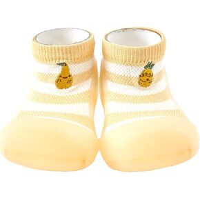 3.5 Baby Sock Shoes for Baby Boy & Girl, Soft, Non-Slip Toddler Aqua Sock Shoes, Breathable Infant Walking Shoes, First Steps Baby Shoes, Fun Animal-Themed Designs, Easy to Put On FinkYellow