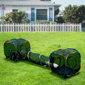 LUCKITTY Outdoor Rainbow Cat Enclosures Playground,Outside House for Indoor Cats Include Portable Cat Tent, Circle Cat Tunnel, for Cats, Kitty and Small Animals,Within Storage Bag