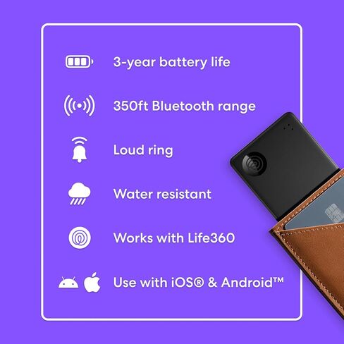 Tile by Life360 Starter Pack (2024) - Bluetooth Trackers and Item Finders for Keys, Wallets & More. Both iOS and Android Compatible. Phone Finder. 2-Pack (Black Mate/Slim) in Saudi Arabia