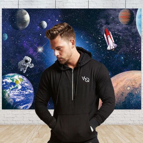 7x5 FT Space Astronaut Photo Backdrop Cosmic Galaxy Stars Newborn Gift Photography Background Children Birthday Party Cake Table Decorative Banner in Kuwait