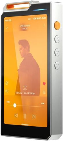 HiBy R4 Next-Gen Digital Audio Player with Spotify, Bluetooth, Wi-Fi, and Android 12 OS | 4-Way HiFi DAP with 3.5mm & 4.4mm Balanced Outputs | 32GB Internal + Expandable Memory up to 2TB (Silver) in Kuwait