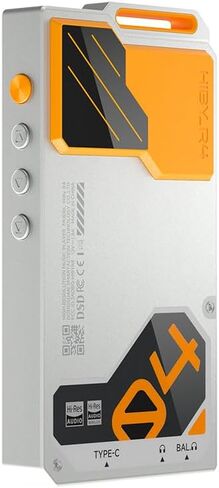 HiBy R4 Next-Gen Digital Audio Player with Spotify, Bluetooth, Wi-Fi, and Android 12 OS | 4-Way HiFi DAP with 3.5mm & 4.4mm Balanced Outputs | 32GB Internal + Expandable Memory up to 2TB (Silver) in Kuwait