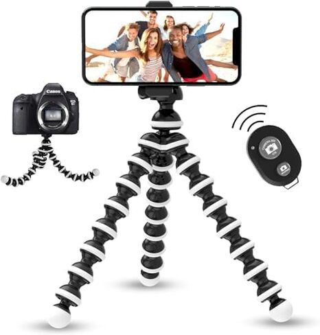 10‘’ Octopus Flexible Tripod Camera + Action Cam Mount Stand, GoPro Tripod Compatible with GoPro Hero13 Hero12 Hero11 Hero10 Max Hero 13 12 11 Mini 10 9 8 Fusion DJI Osmo Action 5 Akaso Brave in Saudi Arabia