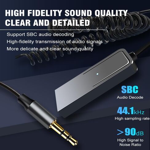Aux to Bluetooth Adapter for Car,USB Bluetooth 5.3 Receiver with 3.5mm Audio Jack kit with Built-in Microphone Aux Input for Hands-Free Calls Compatible with Car Speaker and Home Audio(T07) in Saudi Arabia
