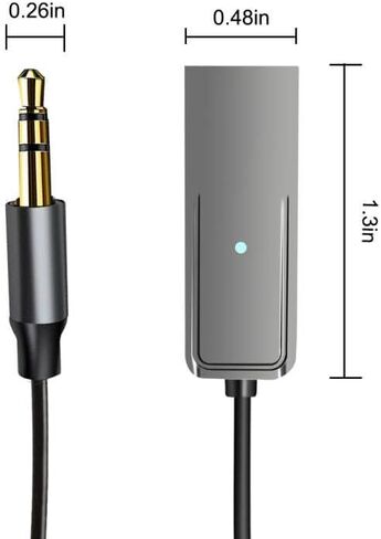 Aux to Bluetooth Adapter for Car,USB Bluetooth 5.3 Receiver with 3.5mm Audio Jack kit with Built-in Microphone Aux Input for Hands-Free Calls Compatible with Car Speaker and Home Audio(T07) in Saudi Arabia