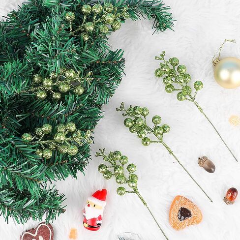 DIYASY Glitter Berry Stems,20Pcs Artificial Xmas Picks and Sprays Christmas Tree Filler Branches Ornaments Holiday Wreath Garland Decorations Home Décor Purple 7.8 Inch in Saudi Arabia