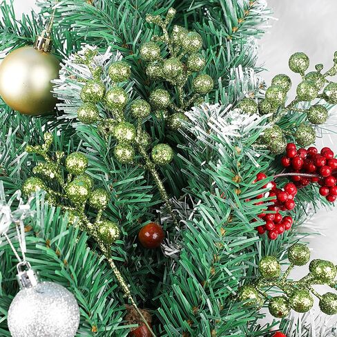 DIYASY Glitter Berry Stems,20Pcs Artificial Xmas Picks and Sprays Christmas Tree Filler Branches Ornaments Holiday Wreath Garland Decorations Home Décor Purple 7.8 Inch in Saudi Arabia