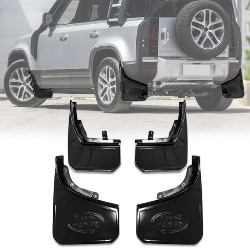 4PCS Tire Mud Flaps Splash Guards for Landrover Defender 110, Vehicle Wheel Mudflaps Exterior Protector Accessories (Matte Black) in Kuwait