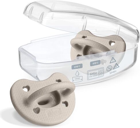 Chicco PhysioForma 100% Soft Silicone One Piece Pacifier for Babies 6-16 Months | BPA & Latex Free | Reusable Case | Pink, 2pk in Kuwait