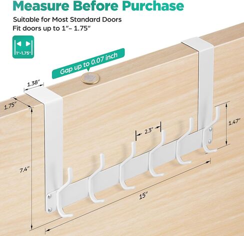 Over Door Hooks Door Hanger: Foldable Over Door Hanger Hooks, Heavy Duty Over The Door Towel Racks for Bathroom, Over Door Rack for Hanging Coat Clothes Hats Towel Hanger Holder in Saudi Arabia