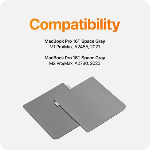 مجموعة أغطية حماية جلدية فاخرة لمسند راحة اليد من UPPERCASE متوافقة مع 2021+ MacBook Pro 16 بوصة، أسود فلكي in Saudi Arabia