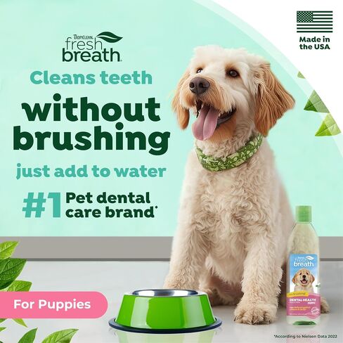 TropiClean Fresh Breath Advanced Whitening | Dog Oral Care Water Additive | Dog Breath Freshener Additive for Dental Health | VOHC Certified | Made in the USA | 16 oz. in Saudi Arabia